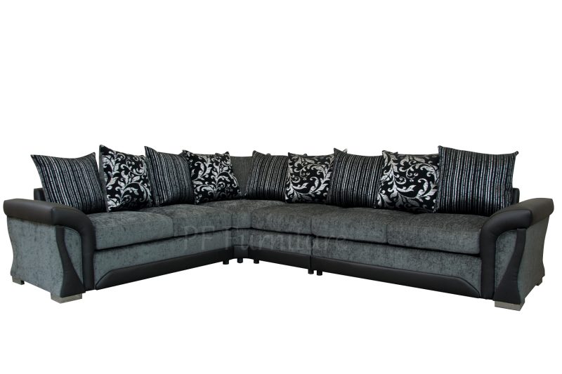 Shannon Corner Sofa (3CR2) Black/Grey