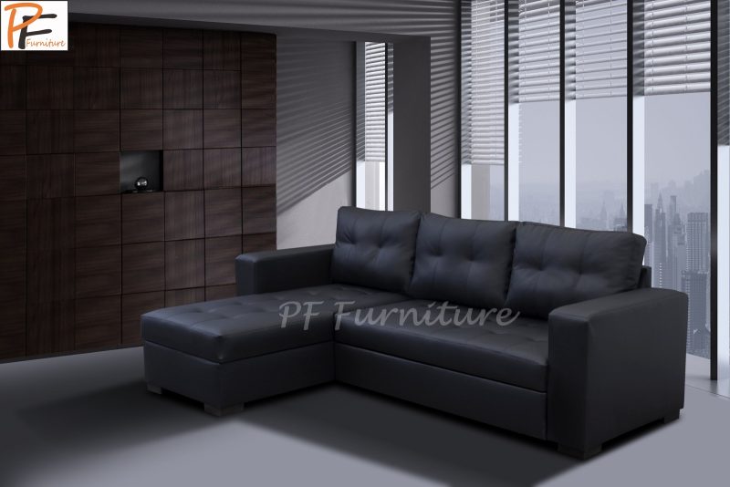 Giani Leather Corner Sofa Bed